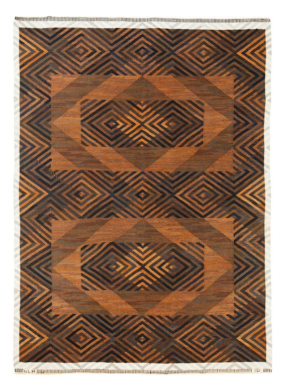 CARPET. Flat weave. 251 x 181 cm. Signed KLH ID.