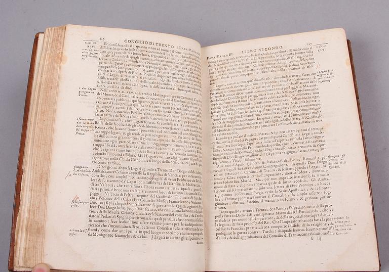 BOK, "Historia del Concilio Tridentino" av Pietro Soave Polano, andra upplagan, Geneve 1629.