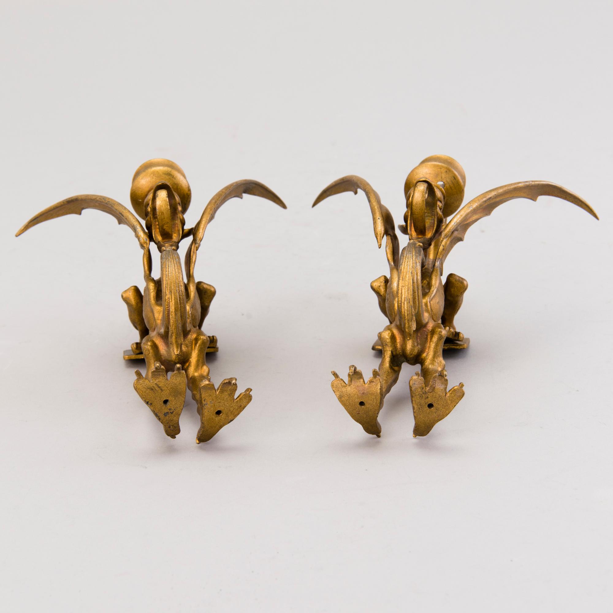 A PAIR OF WALL SCONES, bronzed metal, Russia late 19th century.