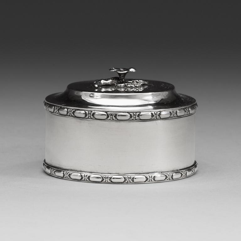 CARL LINDGREN, Norrköping 1786, dosa, silver, gustaviansk.