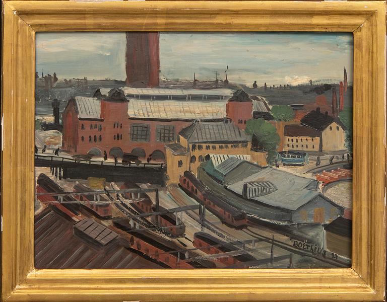 Lars Boëthius, oil on panel, signed. dated -23.