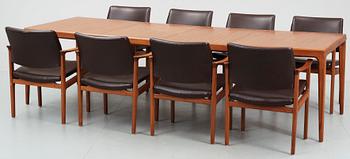 KONFERENSSET, 9 delar, teak, 1960-tal. Bröderna Anderssons industrier i Ekenässjön AB.