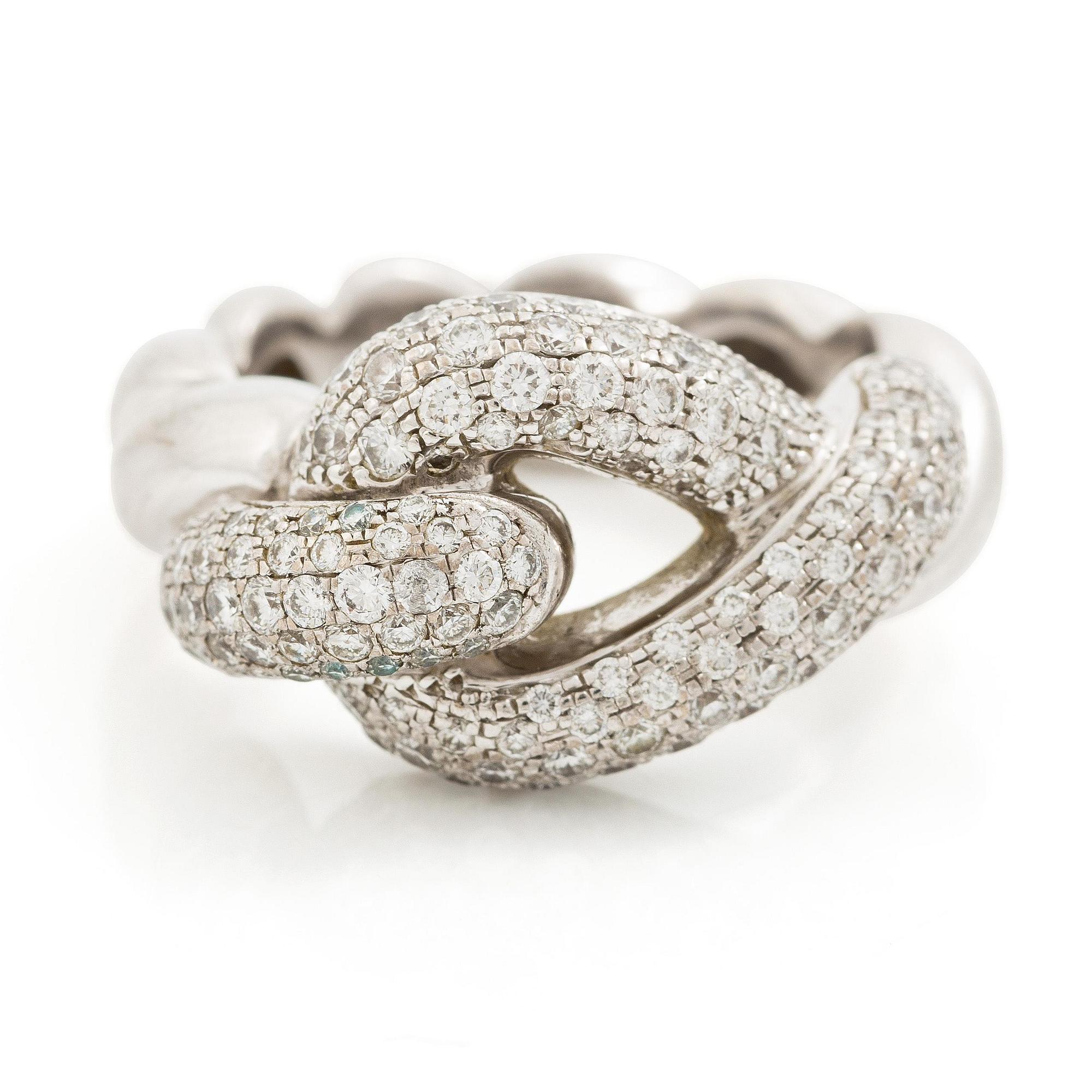 Hermès ring 18K vitguld med runda briljantslipade diamanter.