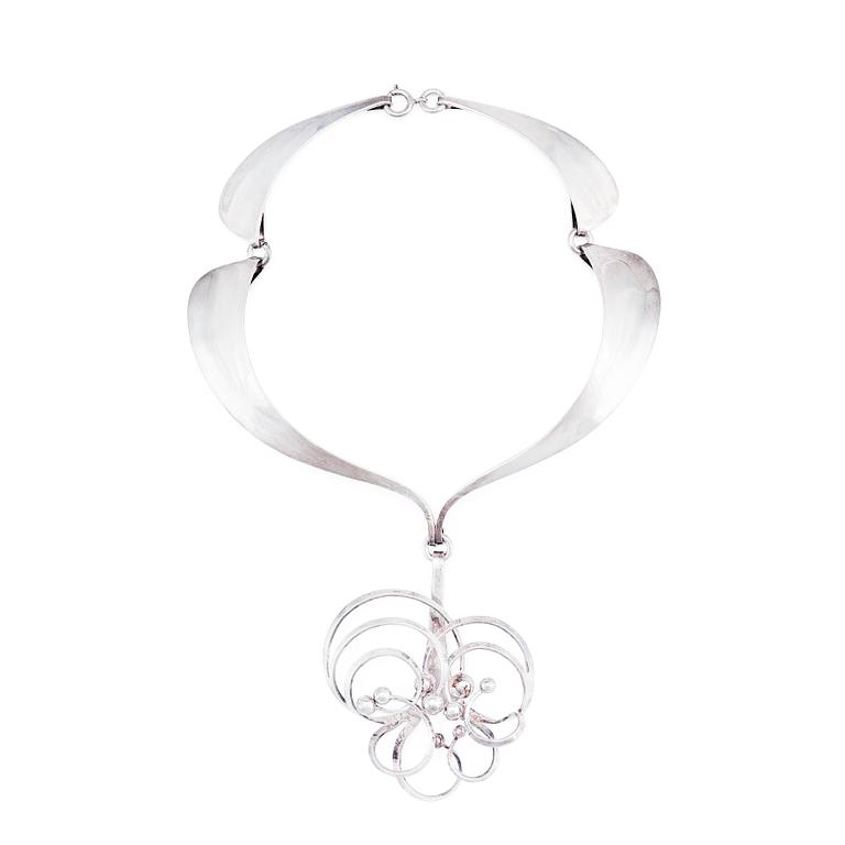 Theresia Hvorslev, a sterling silver necklace with pendant, Lidköping 1975.