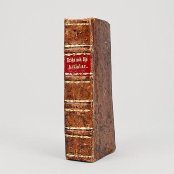 BOK, "Kongl Maij Krigs och Sjö Articlar 1683 1685.", troligen Stockholm 1600/1700-tal.