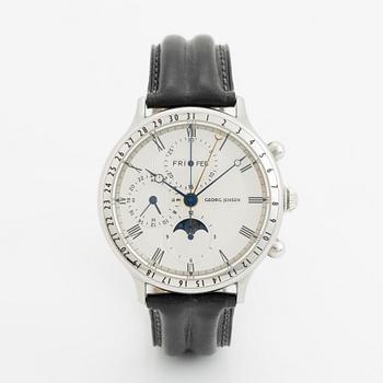 Georg Jensen, designad av Bo Bonfils, chronograph, wristwatch, 42 mm.