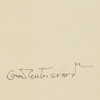Oscar Reutersvärd, ink & watercolour, signed.