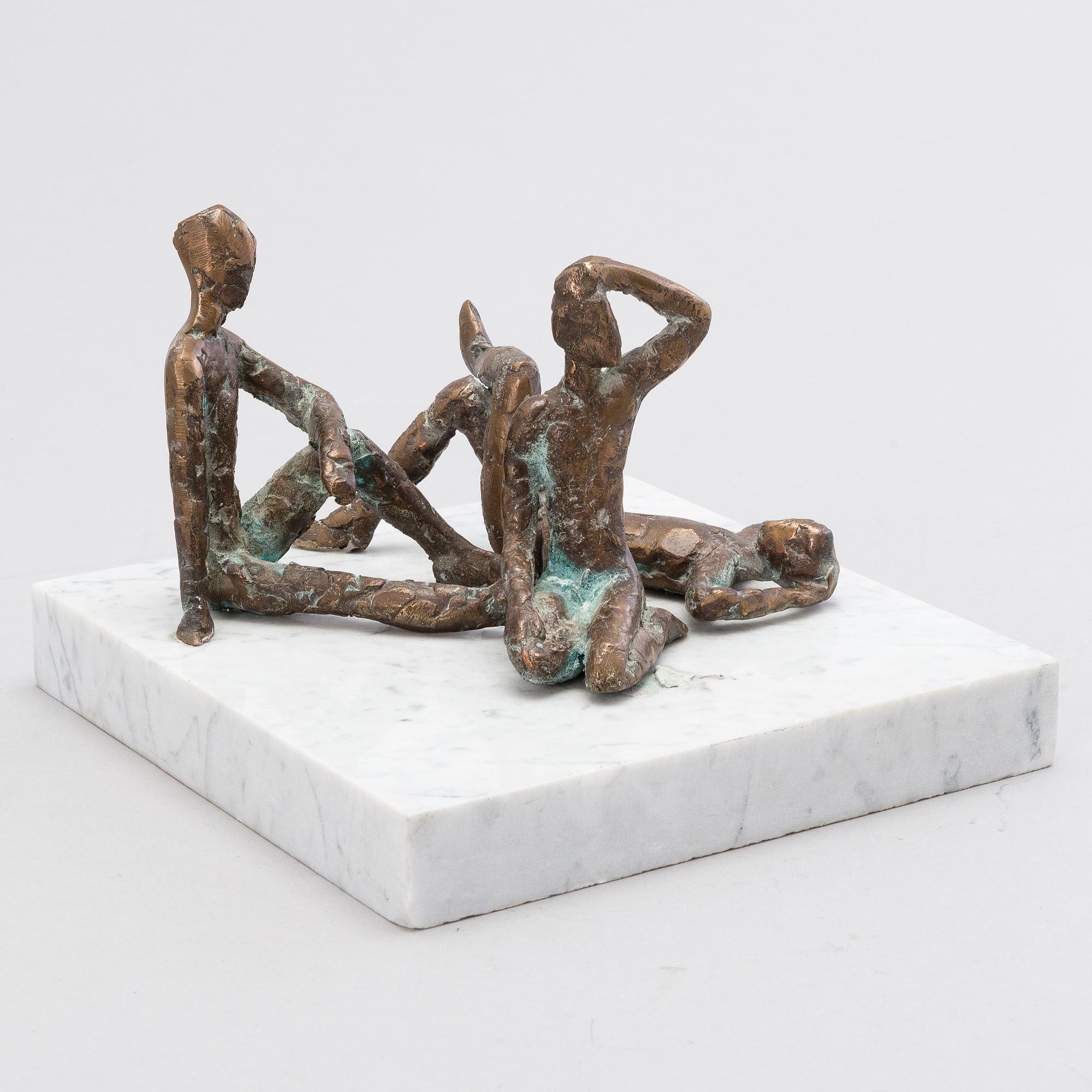 VEIKKO MYLLER, bronze and marble, signed and dated -88.