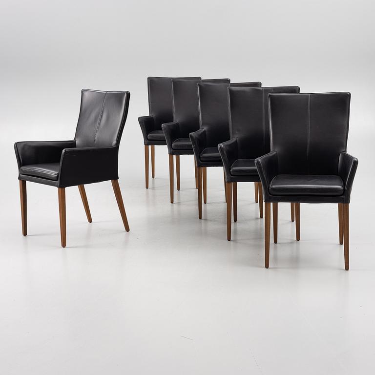 Six armchairs, contemporary.