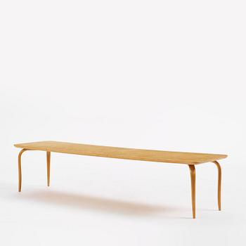 Bruno Mathsson, a birch bench/table, Firma Karl Mathsson, Värnamo, 1961.