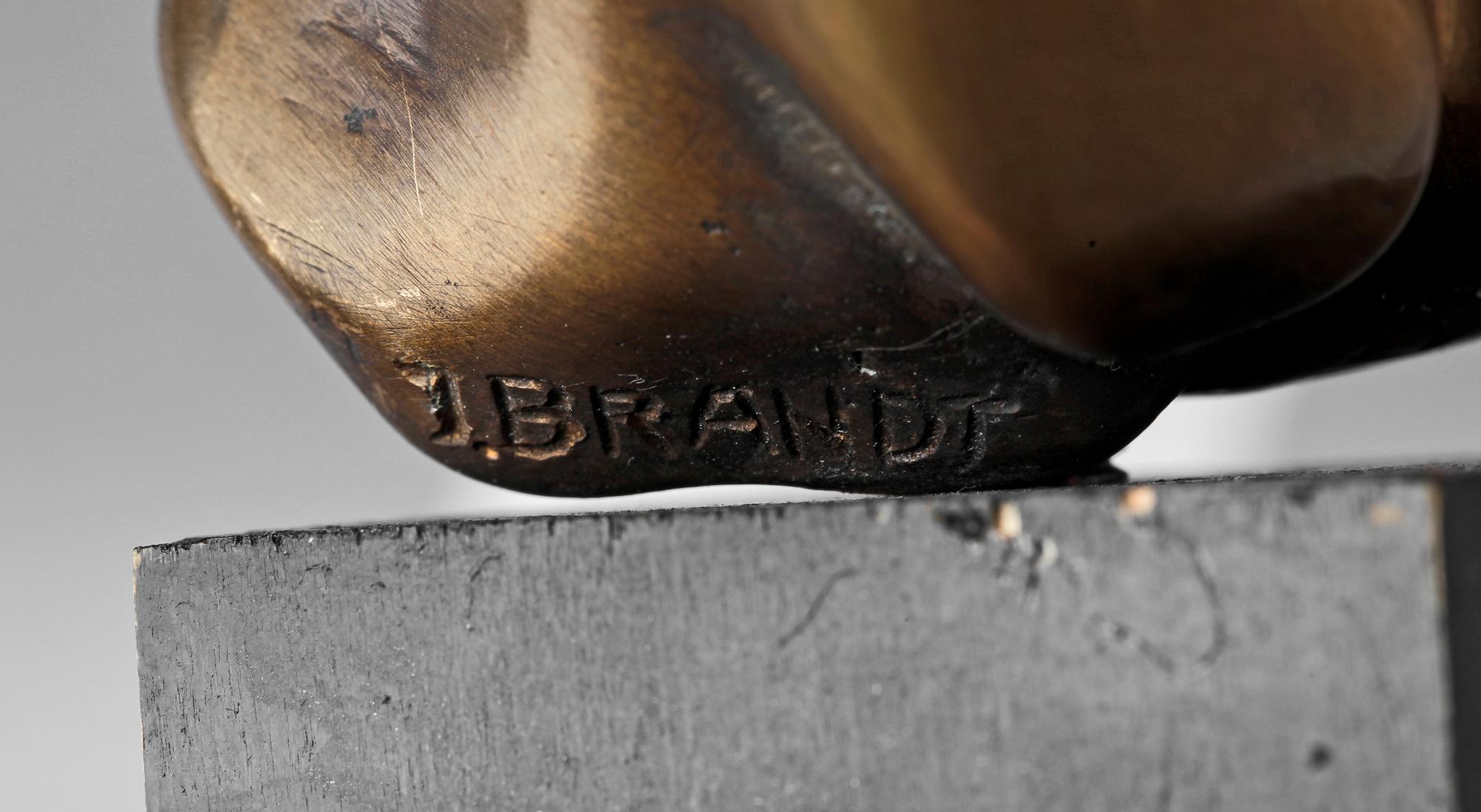 OKÄND KONSTNÄR, skulptur, brons, sign J Brandt.