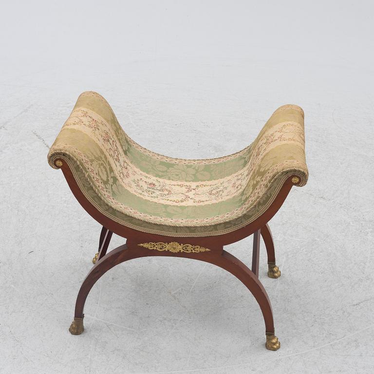 Sofa, 2 chairs, stool, table, Empire style, 5 pieces, 20th century.