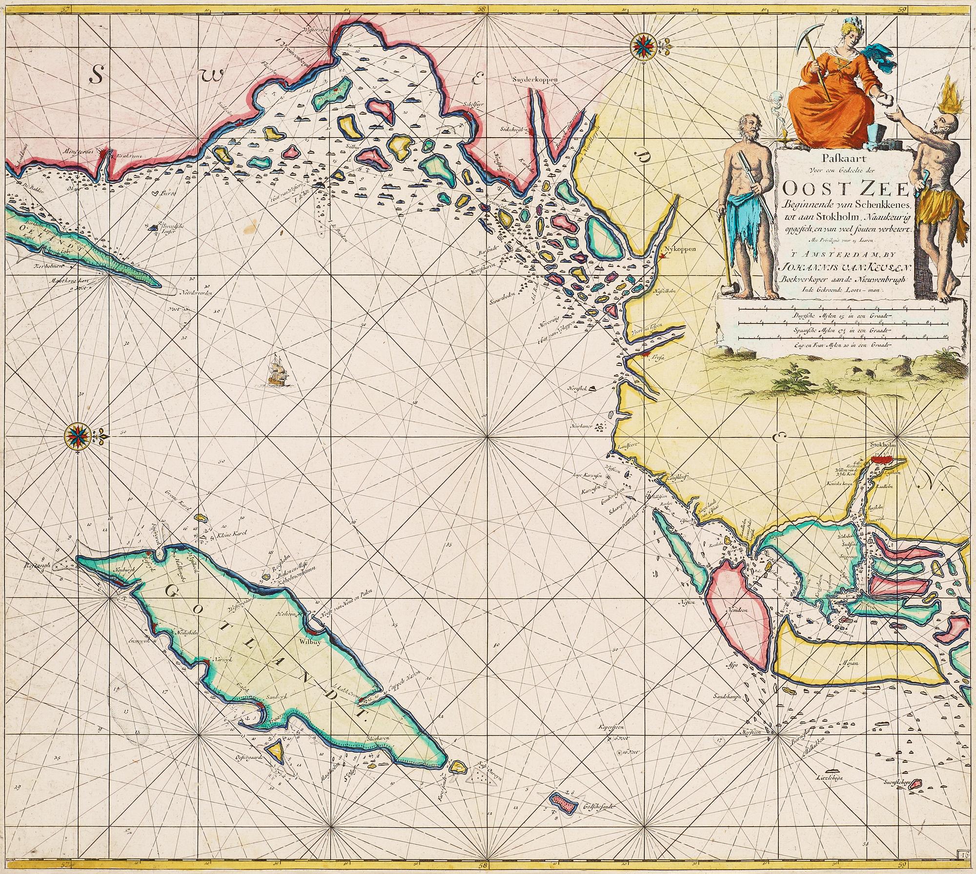 Johannes van Keulen, "Paskaart voor een gedeelte der Oost Zee beginnende van Schenkkenes tot aan Stokholm".