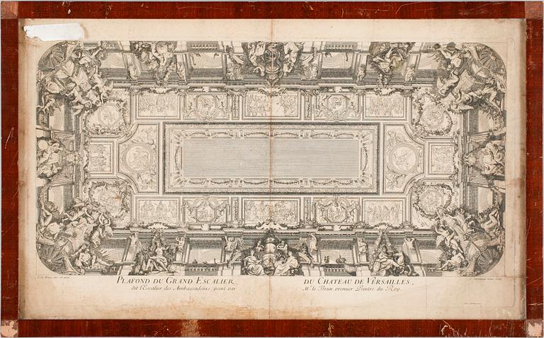 GRAVYR, efter Charles Le Brun och C. Simonneau. 1700-tal, Frankrike.