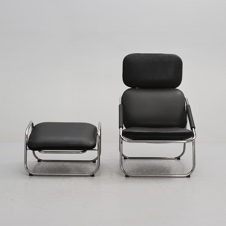 FÅTÖLJ samt  FOTPALL, "Supersport", Björn Dahlström, Dux, 2000-tal.