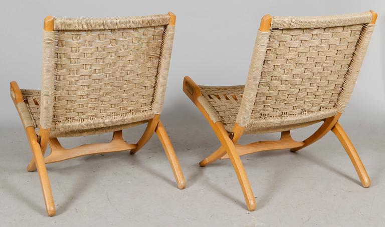FÄLLSTOLAR, 1 par, efter Hans J Wegner " Folding Chair", 1900-talets andra hälft.