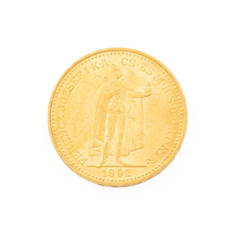 Guldmynt, Ungern, 20 Korona, 1892.