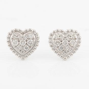 Earrings 18K white gold with brilliant-cut diamonds.