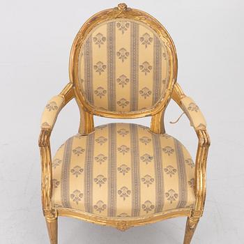 Karmstol, gustaviansk, sent 1700-tal.