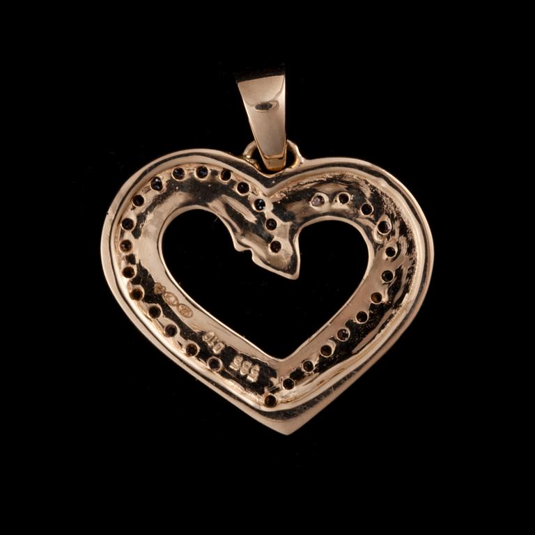 HÄNGE, 14K guld, små diamanter. Finska kontrollstämplar. Vikt 2,2 g.