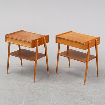 A pair of teak bedside tables, AB Carlströms & Co Möbelfabrik, 1950's/60's.