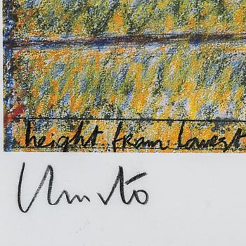 Christo & Jeanne-Claude, färgoffset med tygapplikation, signerad.
