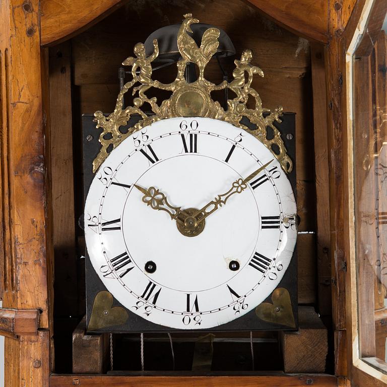 A French mid 18th century Louis XV longcase clock.