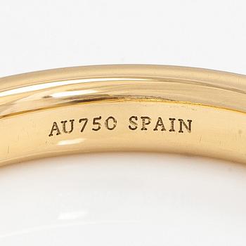 Tiffany & Co, !8 K gold stacking band ring, brilliant-cut diamonds, Peretti.