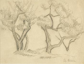 AGNES CLEVE, pencil on paper. Signed A Cleve.