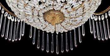 A late Gustavian circa 1800 seven-light "Montgolfier" chandelier.