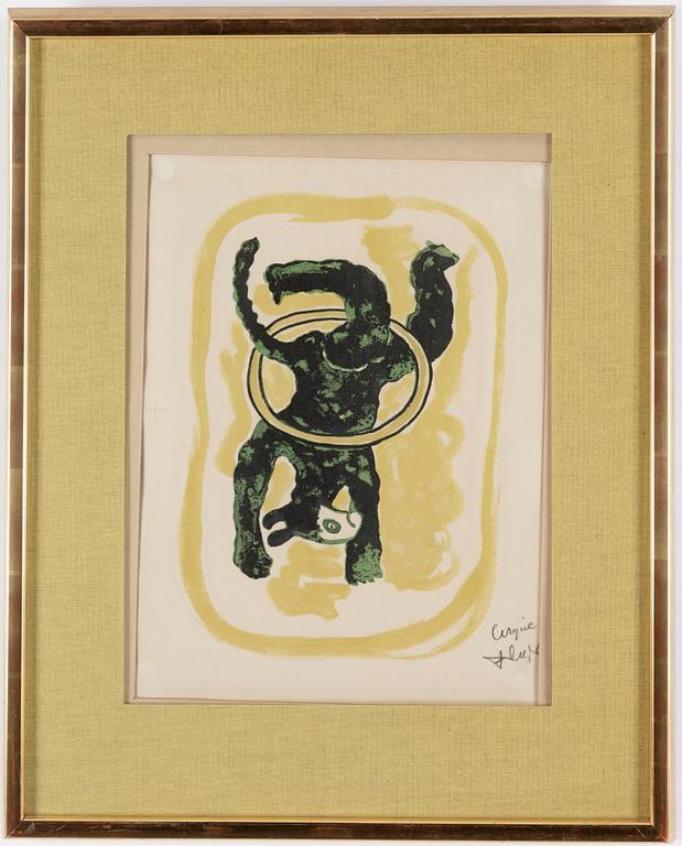 FERNAND LÉGER, färglitografi, ur "Cirque", 1950, bär signatur.