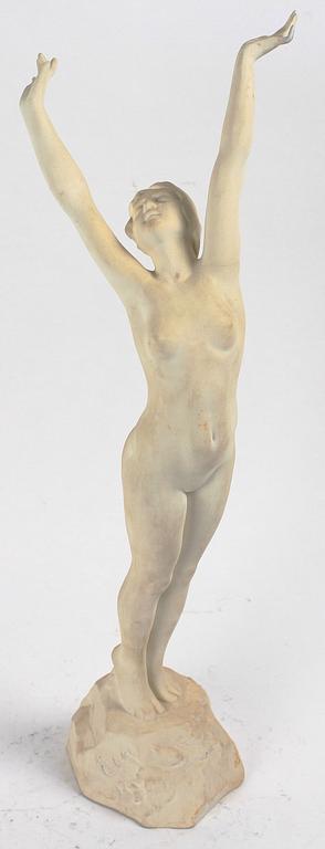 FIGURIN, parian, "Solrosen", Axel Ebbe, dat -93, Gustavsberg, 1920.