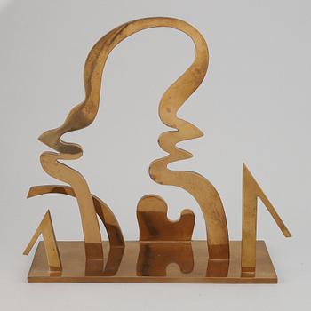 A brass sculpture by Arne Tengblad, signed and dated 81.