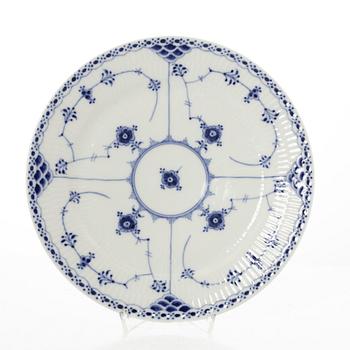 Royal Copenhagen, 35 pieces of a porcelain 'Blue Fluted' half lace dinner service, Denmark, 1889-1978.