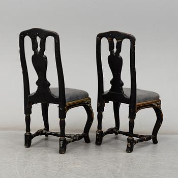 STOLAR, ett par, senbarock, 1700-tal.
