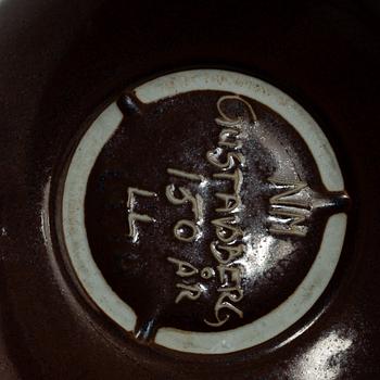 Lisa Larson, two bowls and a figurine, Gustavsberg.