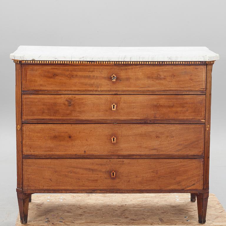 SKRIVBYRÅ, sengustaviansk, omkring 1800.