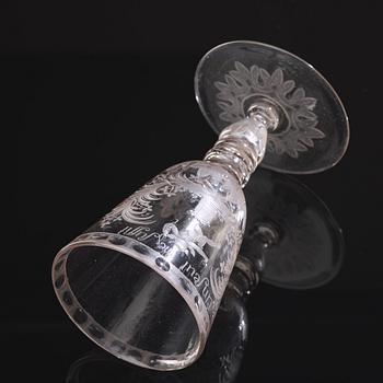 A German glass goblet, 18th Century, probably Potsdam.