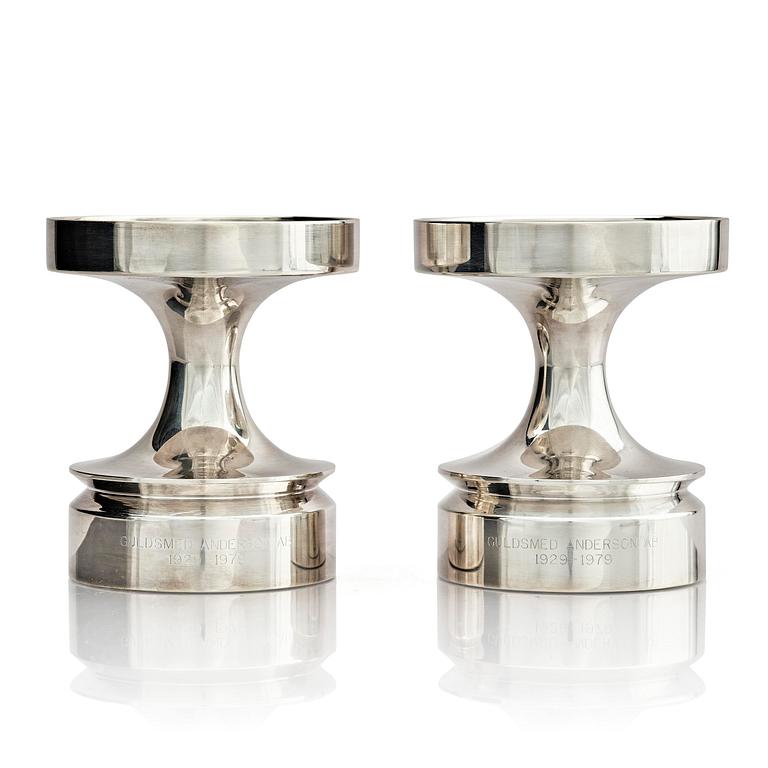 Eric Löfman, a pair of silver candlesticks, MGAB, Uppsala, Sweden, 1976.