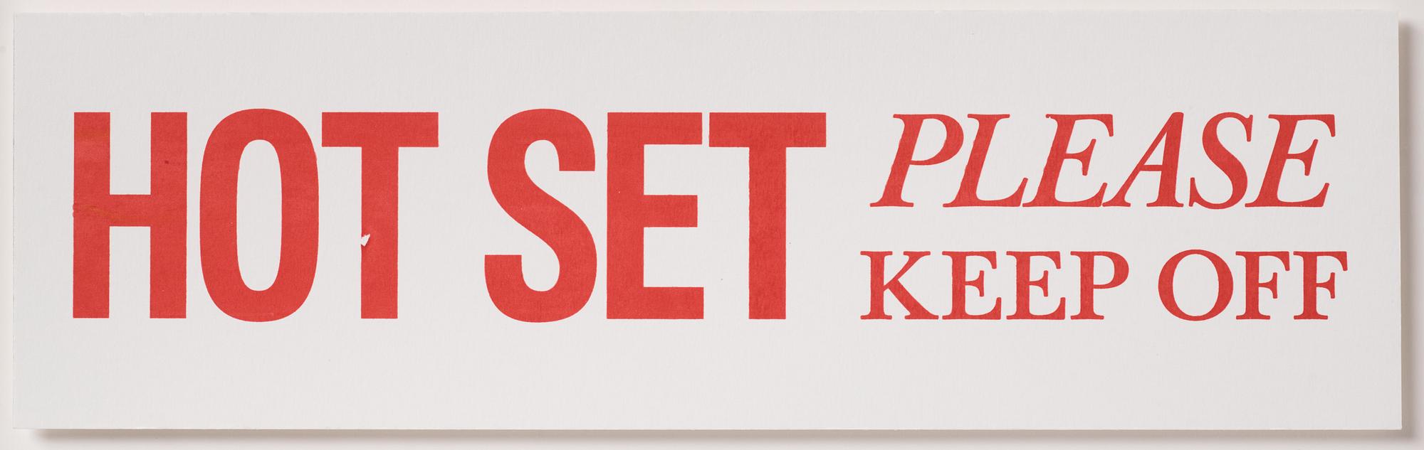 Dan Wolgers, "Hot Set - Please Keep Off".