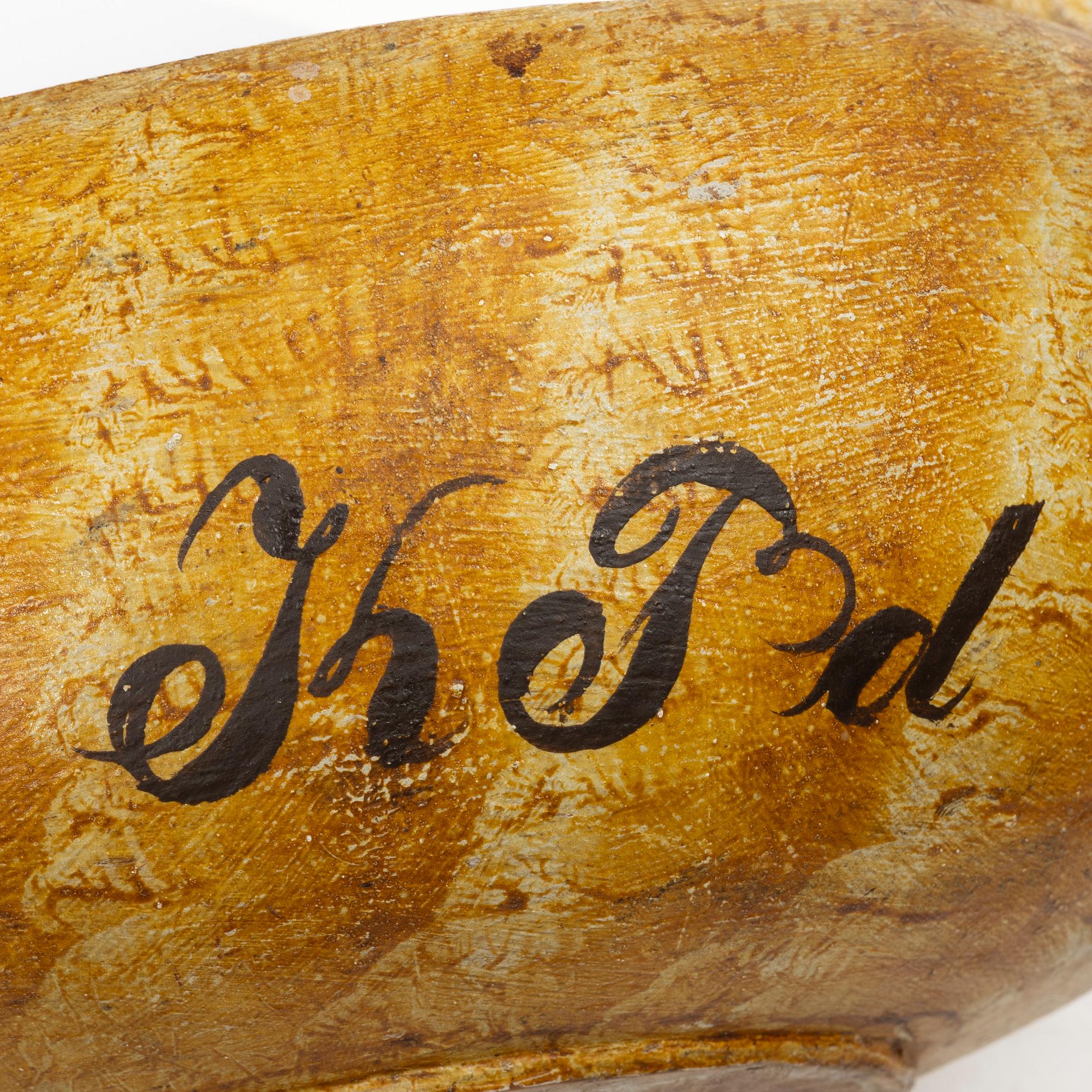 Oil lamp, Folk art, 19th century.