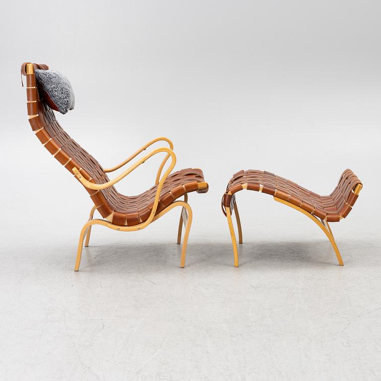 Bruno Mathsson, a 'Pernilla' easy chair with foot stool, Dux.