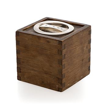 Bertel Gardberg, a teabox, teak with silver lid, marked BRG, silver 916H, Helsinki 1957.