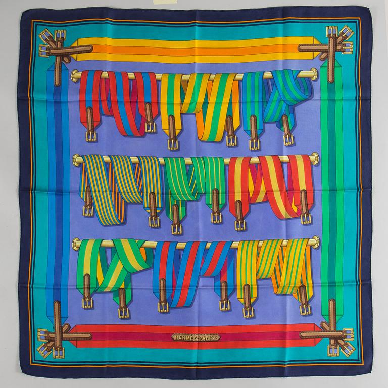 SCARF,  Hermès, "Sangles", issued 1985.