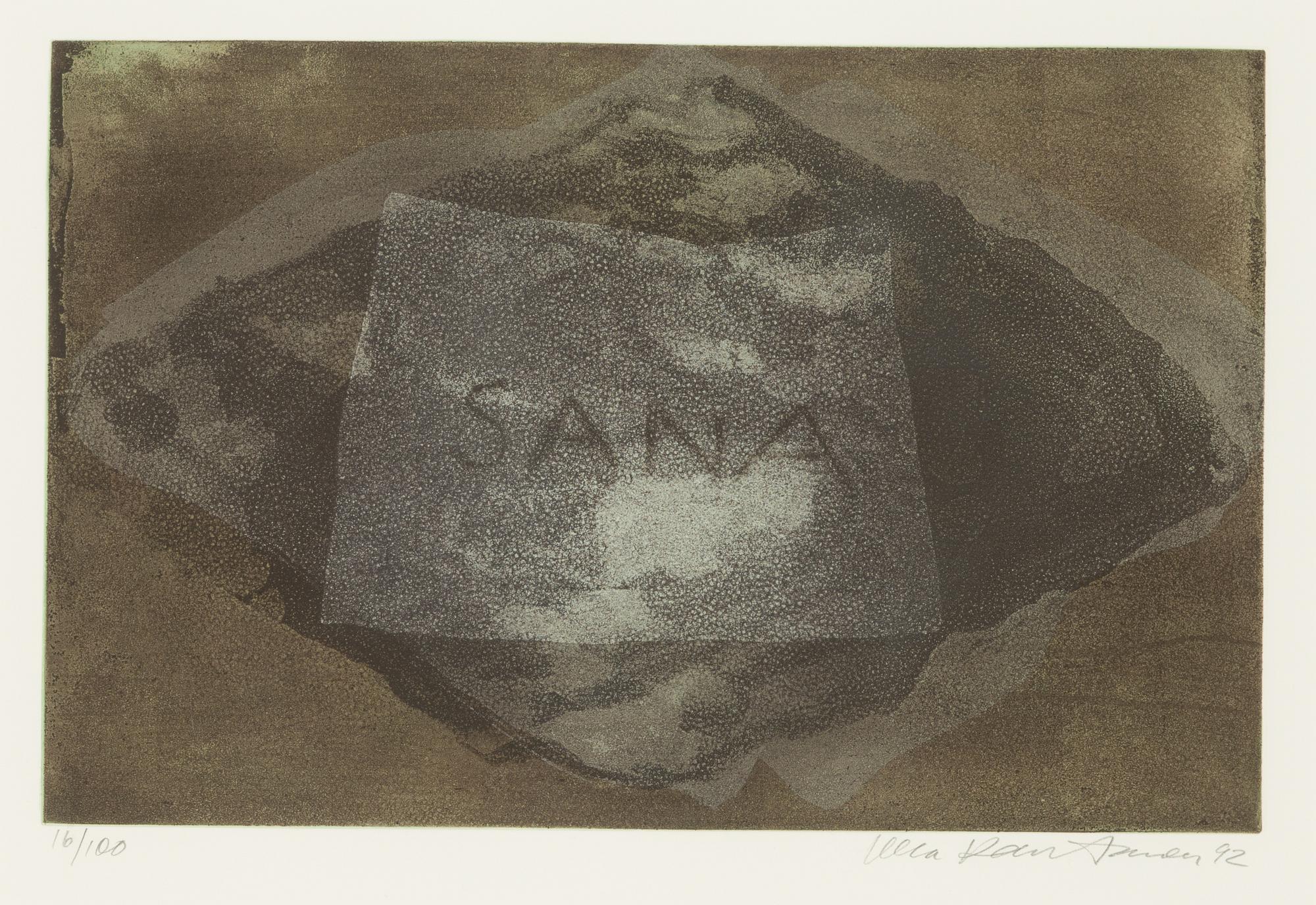Ulla Rantanen, etching, signed and dated 92. Numbered 16/100.