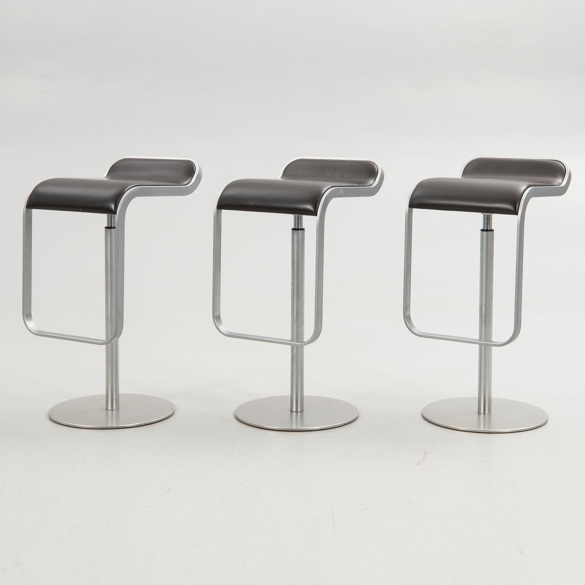 Shin & Tomoko Azumi, bar stools, 3 pcs, "Lem", LaPalma, Italy, 21st century.