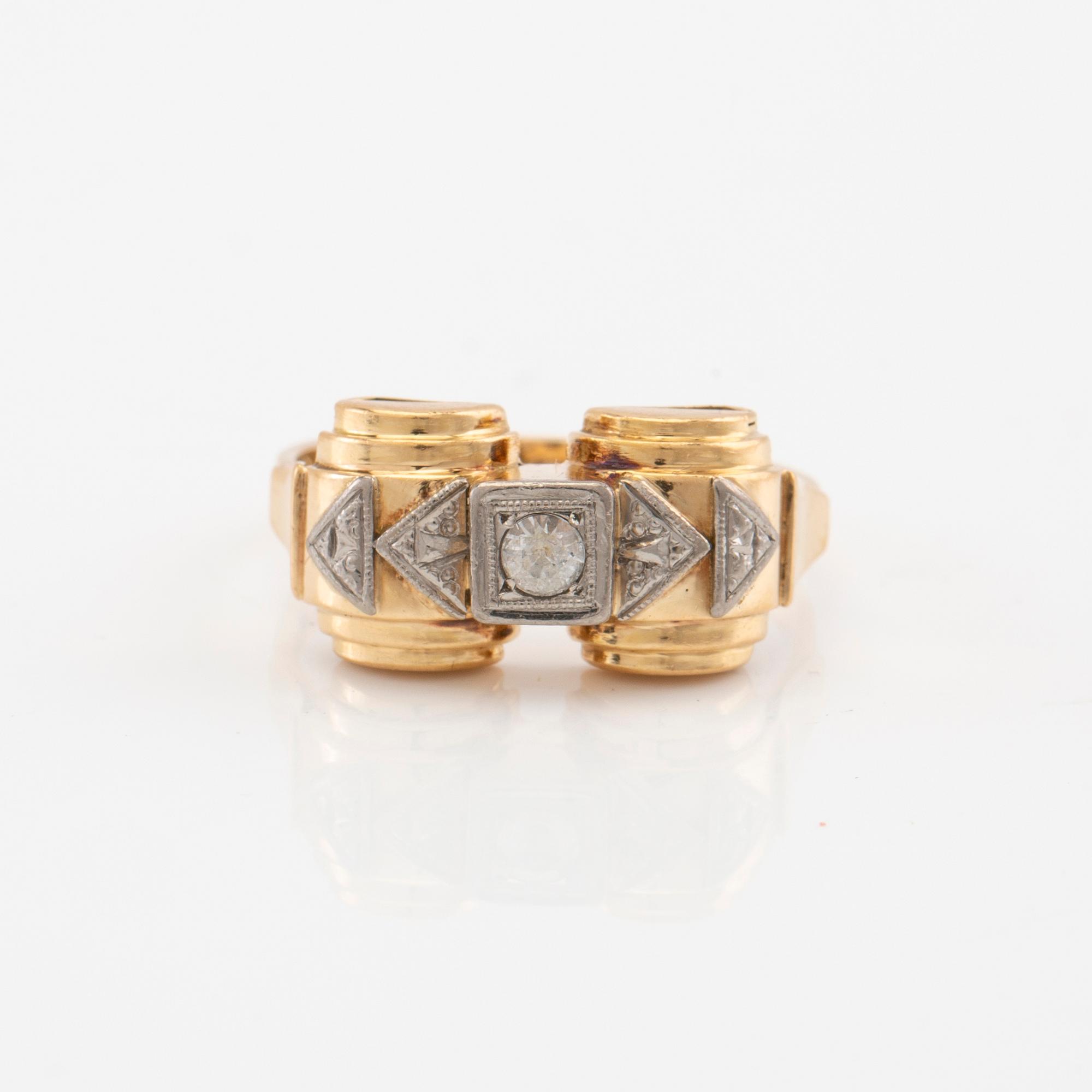 Ring 18K guld, Ernst Bylehn Katrineholm 1953.