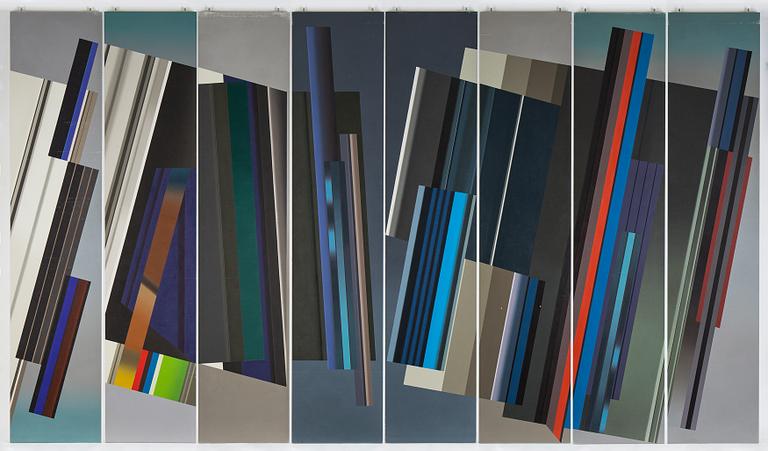 Peder Duke, Polyptyk, oil on canvas/panel, 8 parts, signed and dated 1990 verso.