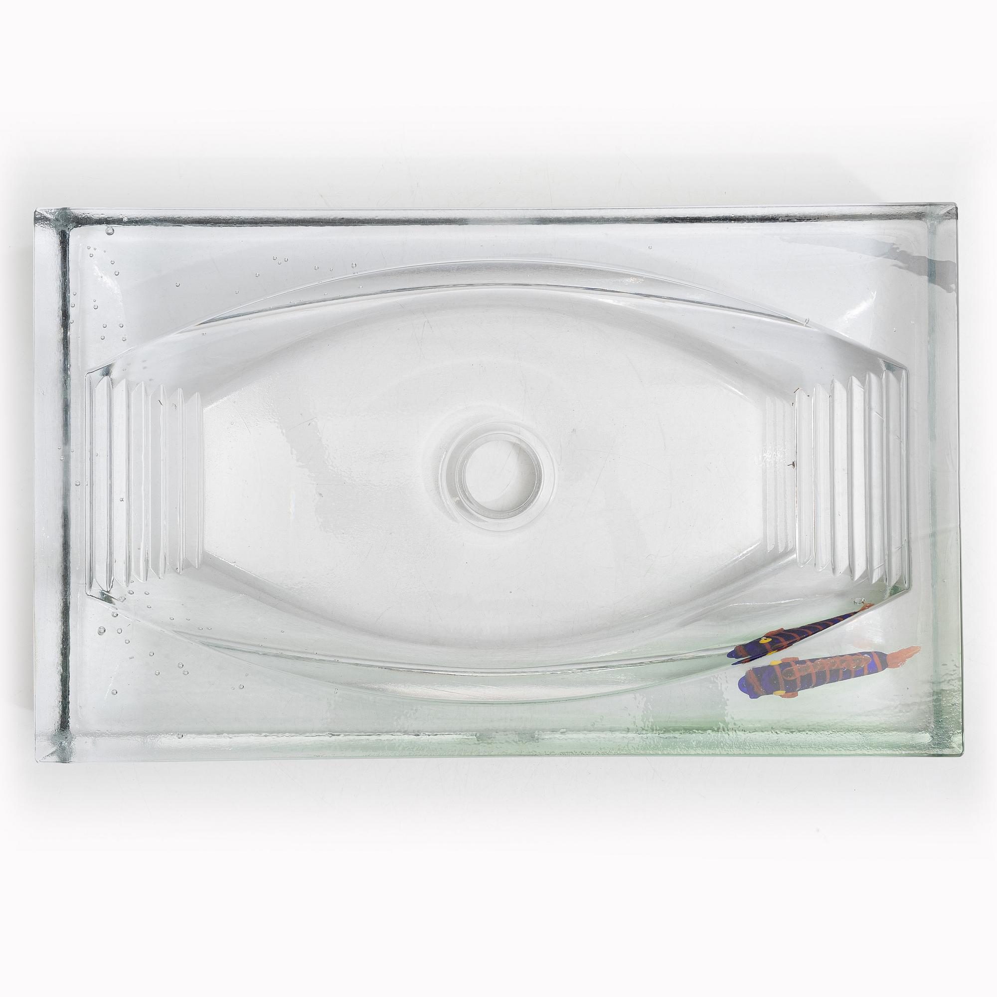 Kjell Engman, Wash basin, glass, "Lagoon", Kosta Boda.