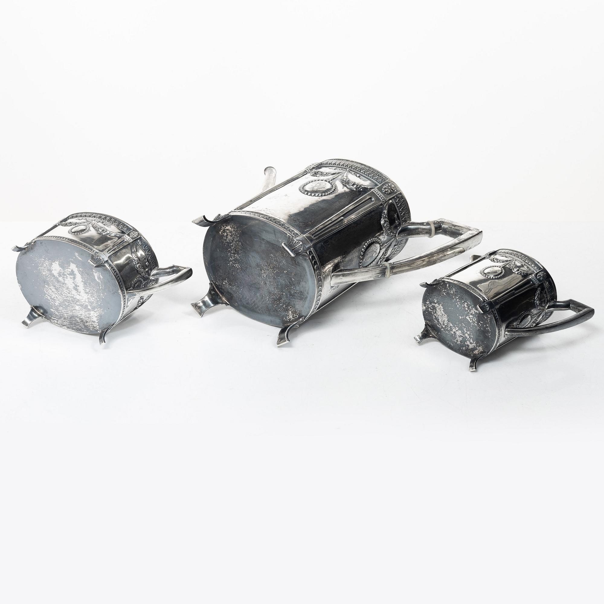 K. Andersson, a three piece silver coffee service, Stockholm 1914.